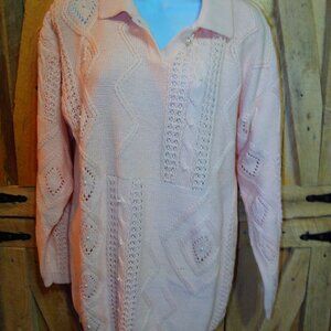 Vintage Pierre Cardin Women's knit pullover sweater - peach size small